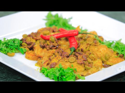 بالفيديو سمك مشوي بالزيتون