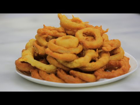 طريقة عمل حلقات بصل مقلية