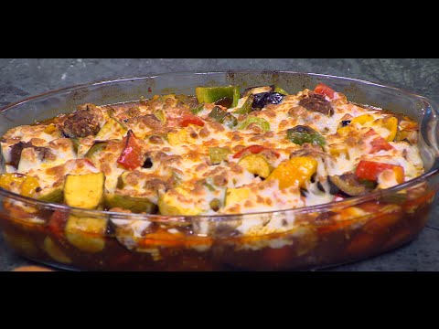 تعلمي عمل طاجن كفتة بالخضار والجبنة