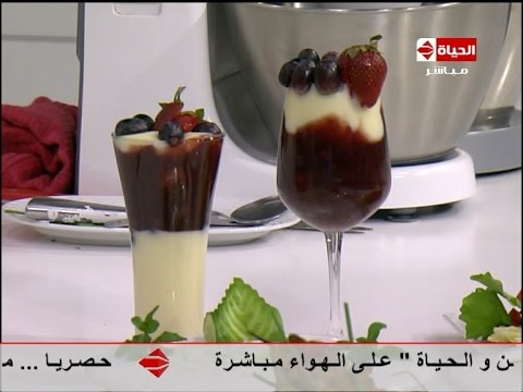 طريقة عمل مهلبية العنب والفراولة بالكريمة