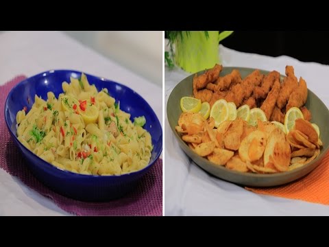 صينية سردين بالليمون  فيش آند شيبس  مكرونة بالتونة