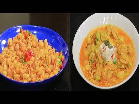 جمبري بكريمة جوز الهند  مكرونة بالثوم والليمون