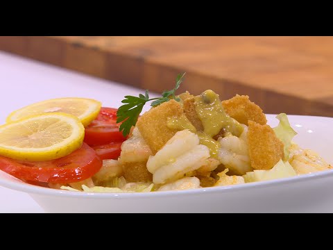 فيديو طريقة عمل سيزر سلاط بالجمبري