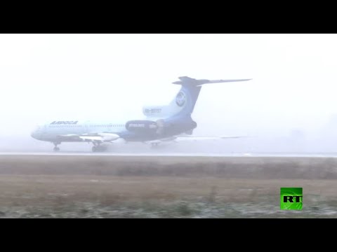 شاهد طائرة الركاب تو 154 الروسية تُنفذ رحلتها الأخيرة